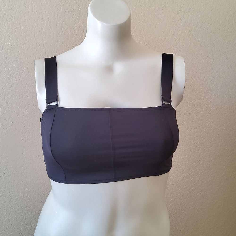 Good American Bikini Swimsuit Top Size L Black New